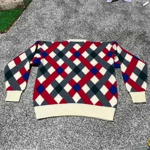 VINTAGE Argyle Sweater Women’s Large Preppy- See Note- Flawed - Picture 8 of 10